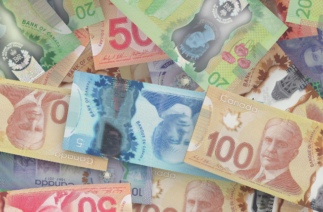 Canadian Dollar Background in 4K
